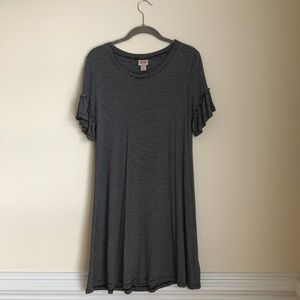 black and white striped dress